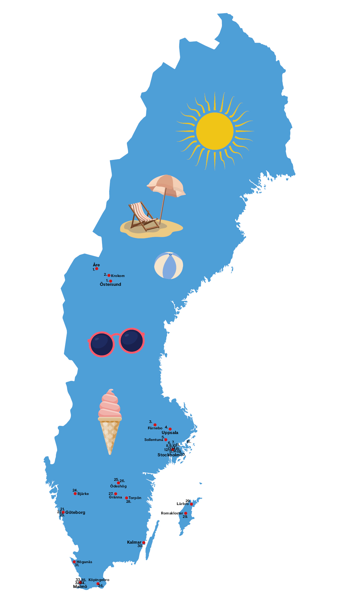 Sveriges Glasskarta 2023.